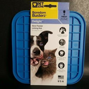 Pet Zone Boredom Busters Delight Blue Slow Feeder Licking Mat Stress Cat Dog New